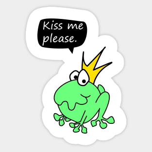 Frog king wants to kiss Sticker